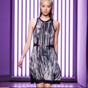 Rebecca Taylor zip front water color silk dress